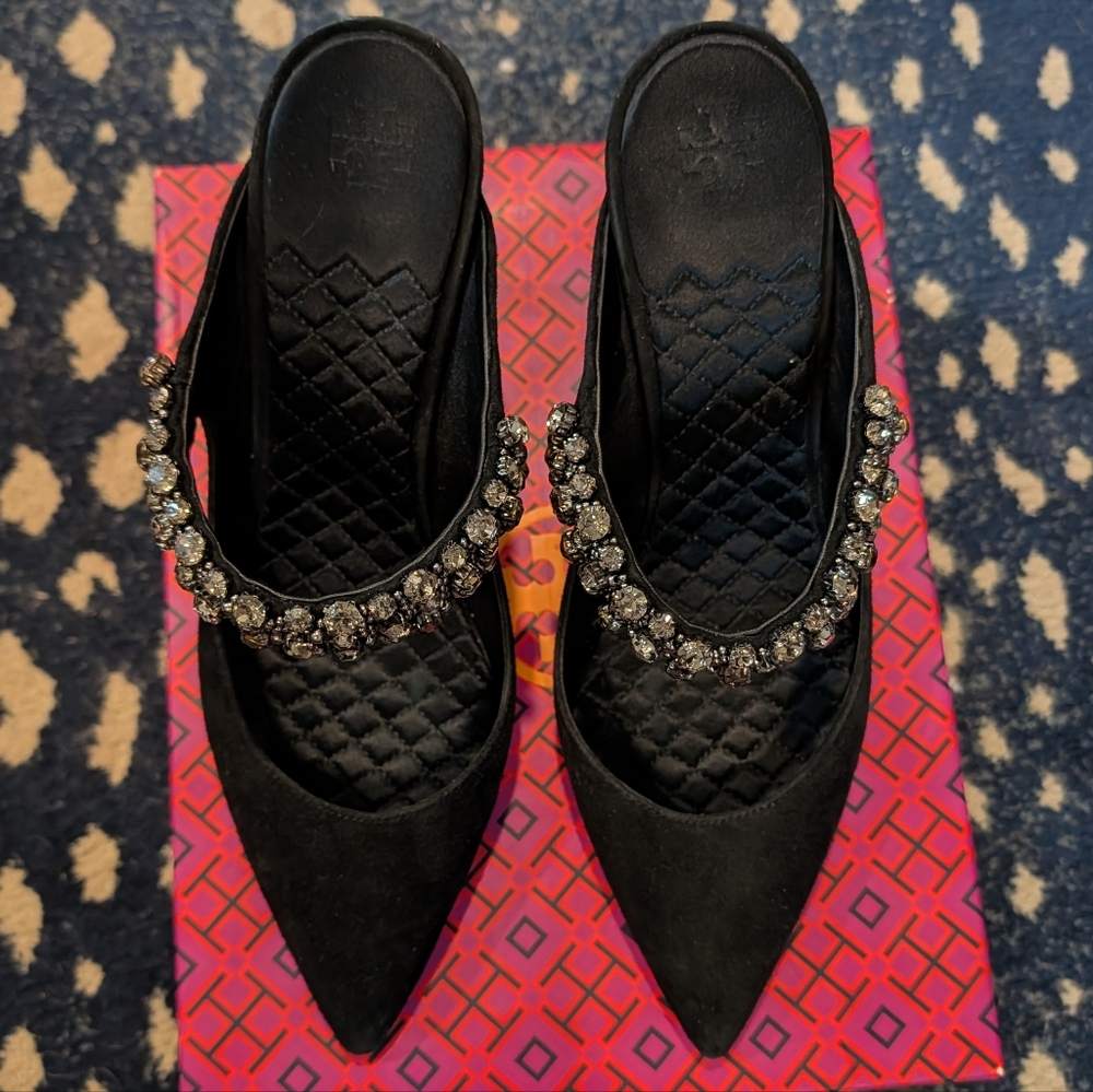 TORY BURCH Rhinestone Heels NIB - Picture 2 of 5